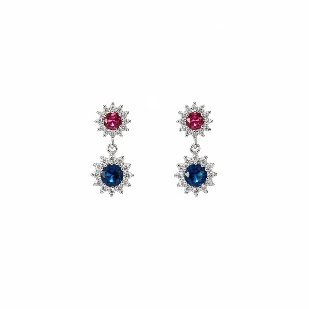 Zirconi Rosso e Blu · Argento 925