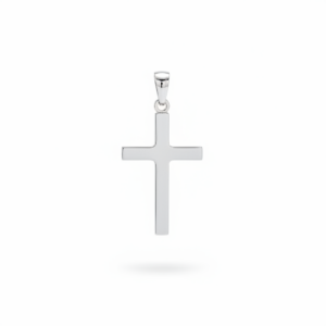 Croce Piatta Lucida · Argento 925 Rodiato